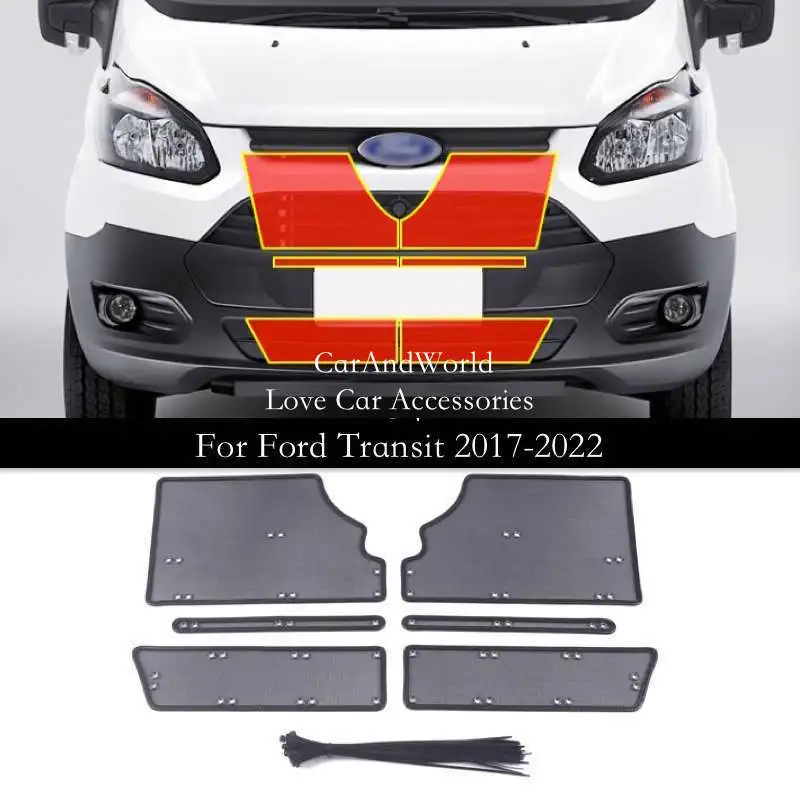 Car Insect Screening Mesh Front Grille Insert Net Water Tank Engine Cover For Ford Transit / Transit Connect T8 / Tourneo Custom