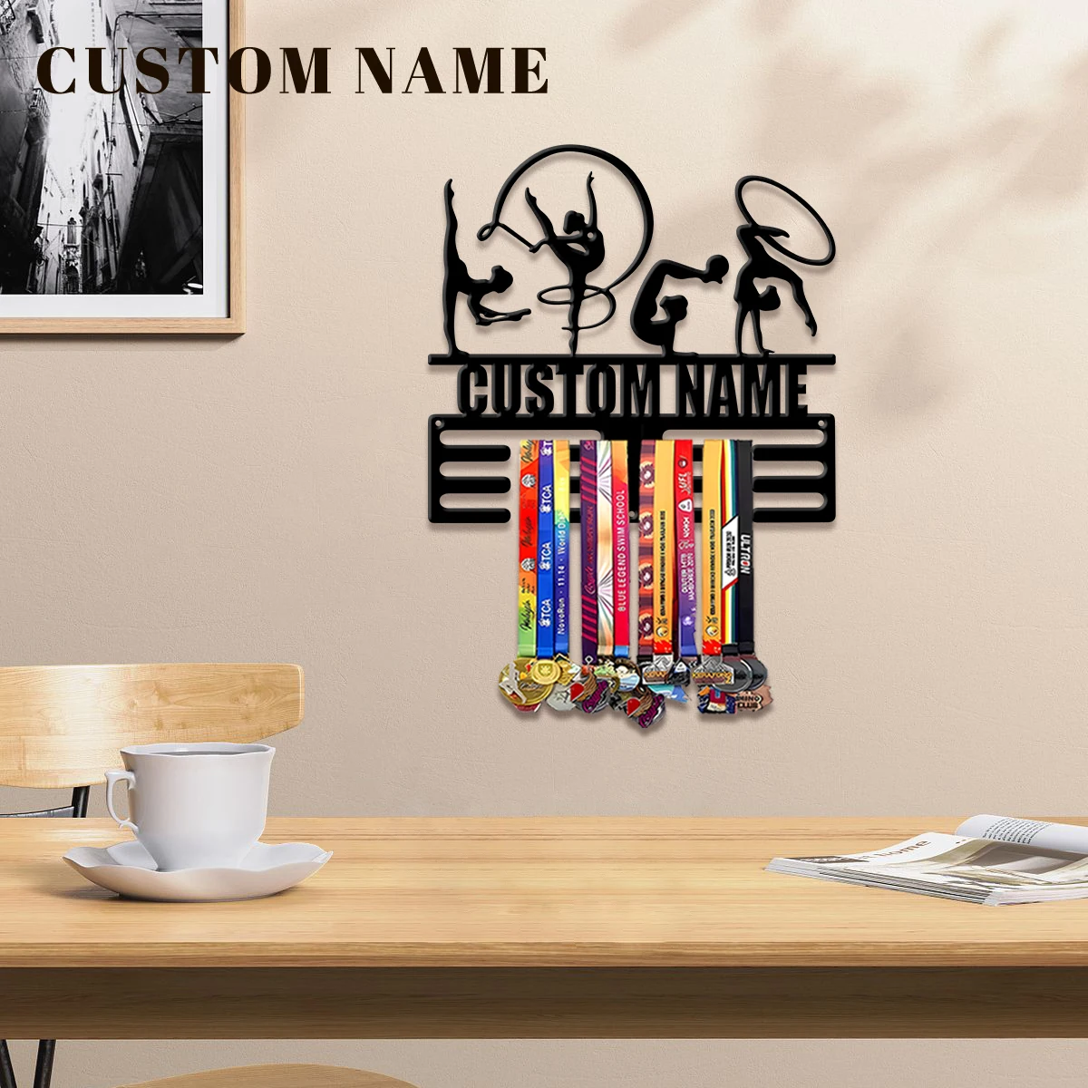Custom Gymnastics Metal Medal Display Rack, Valentines Gift, for Room Decor, Suitable for Basketball, Football Exercise image 3