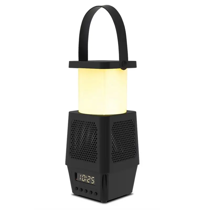 Rechargeable Led Camping Lantern With Wireless Bluetooth Speaker And Alarm Clock For Travel,Outdoor Use