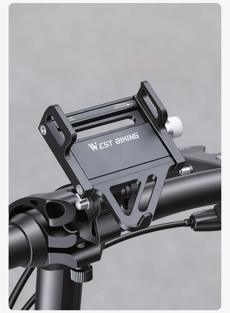 WEST BIKING Faltbare Fahrrad-Handyhalterung aus Aluminiumlegierung, 360° drehbar, Anti-Vibrations-Lenkerhalterung für Brompton Fahrradzubehör – Detail 14