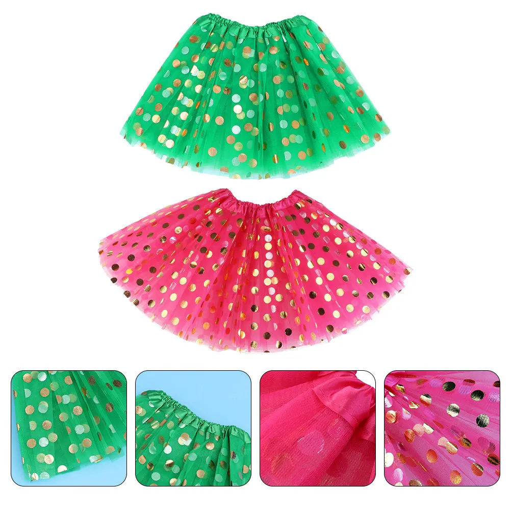 

2Pcs Tulle Layered Tutu Skirt Mesh Girls Ballet Dance Costume Party Skirt Toddler Outfit Tutu Dress for Girls Tulle Skirts