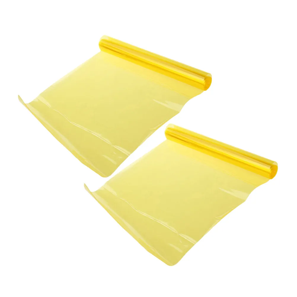 

Желтая пленка для тонировки фар, большой размер, трехслойная, устойчивая к царапинам, защитная виниловая наклейка для автомобильных фар, ночная видимость, противотуманная защита