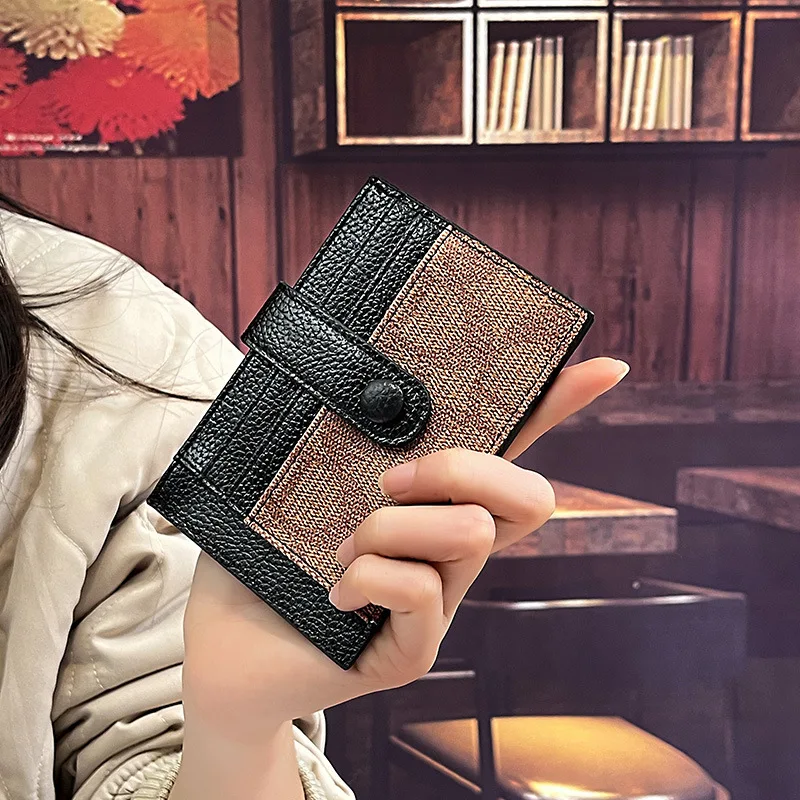 Monogramm Ultra-dünner Kartenhalter im Ins-Stil, Damenmode, Mini-Kurzgeldbörse, Applikationen, Ausweis- und Kreditkartenetui – Detail 7