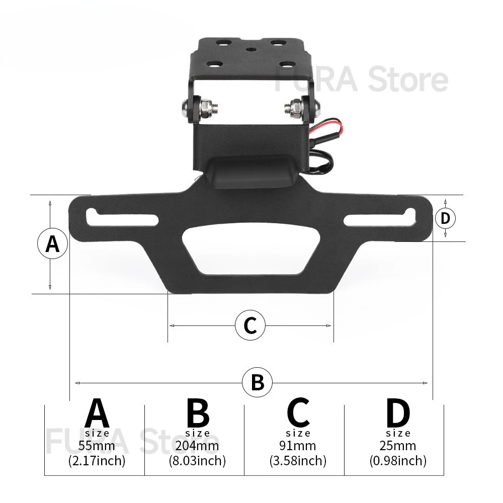 Motorcycle rear fairing muffler license plate bracket registration number frame fixer applicable to Kawasaki ZX25R, ZX4R, CNC