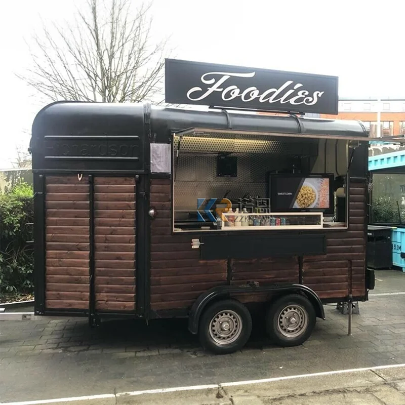 2024 ze stali nierdzewnej do pizzy z wózkiem maszyna do lodów restauracja mobilna Fast Horse Box ciężarówka z przyczepą na sprzedaż