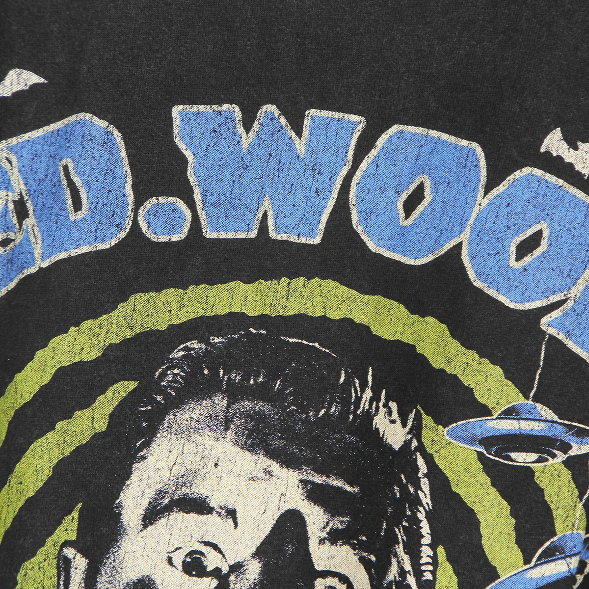 ED WOOD T-Shirt Bela Lugosi Maila Nurmi Plan 9 from Outer Space Washed Loose Drop Shoulder Retro Men