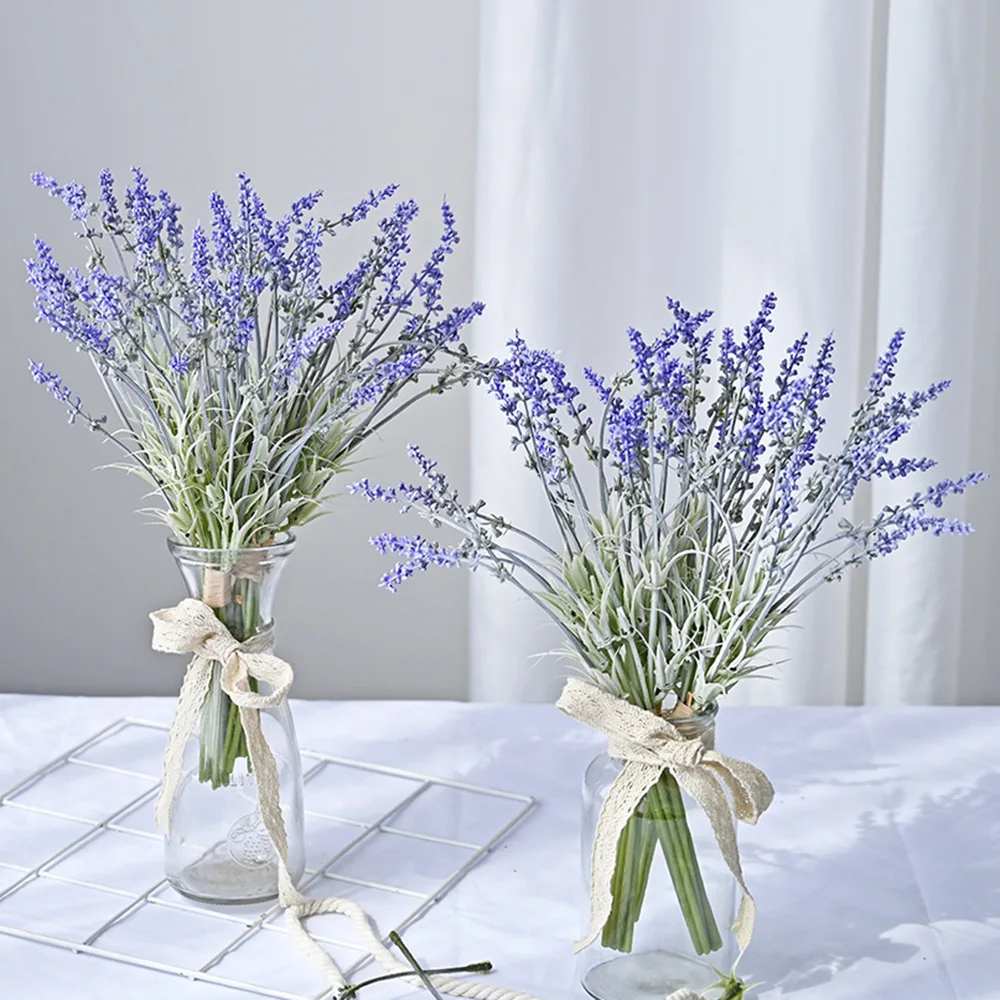3 Stück/5 Stück künstliche Blumen, künstliche Lavendel-Kunststoffpflanzen für Heimdekoration, Hochzeit, Küche, Garten, Terrasse, Veranda, Fensterbox