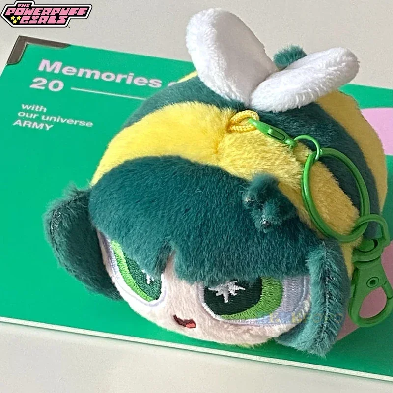 8cm Bee Blossom Bubbles Buttercup The Powerpuff Girl Cute Cartoon Plush Doll Keychain Kawaii Toy Backpack Pendant Lovely Gift