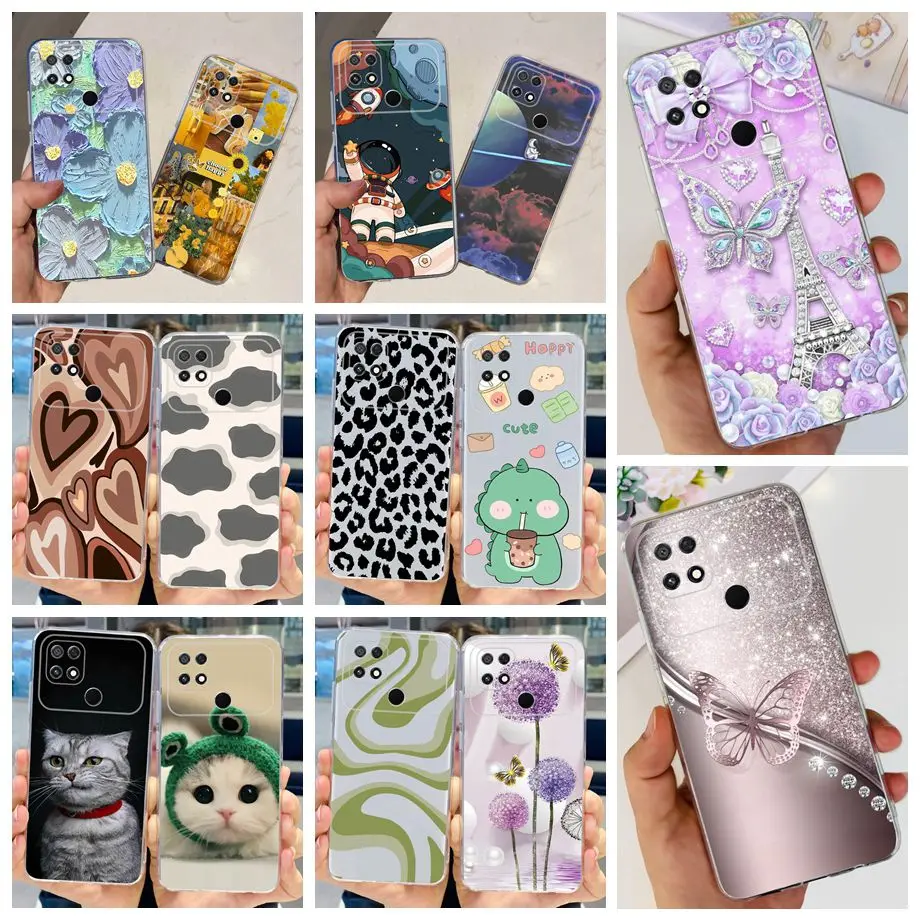 Dla Poco C40 przypadku Poco C50 pokrywa miękka TPU silikonowa przezroczysta zderzak Shell dla Xiaomi Poco C40 C50 C 40 Ultra cienki malowanie Capas torba
