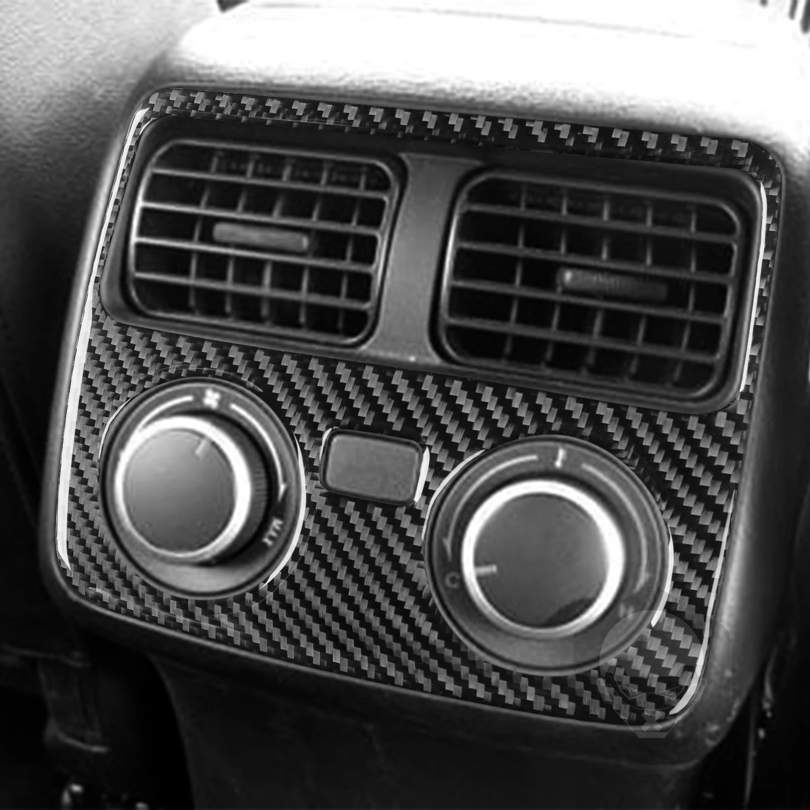 For Mazda CX9 2010-2015 Real Carbon Fiber Stickers Rear central air conditioning control panel Car Accessories inside decorative
