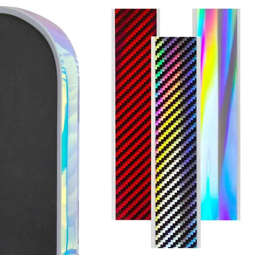 Laser Glittering Pickleball Racket Edge Sticker Shock Absorption Luminous Frame Protective Tape Anti-fall Scratch-proof