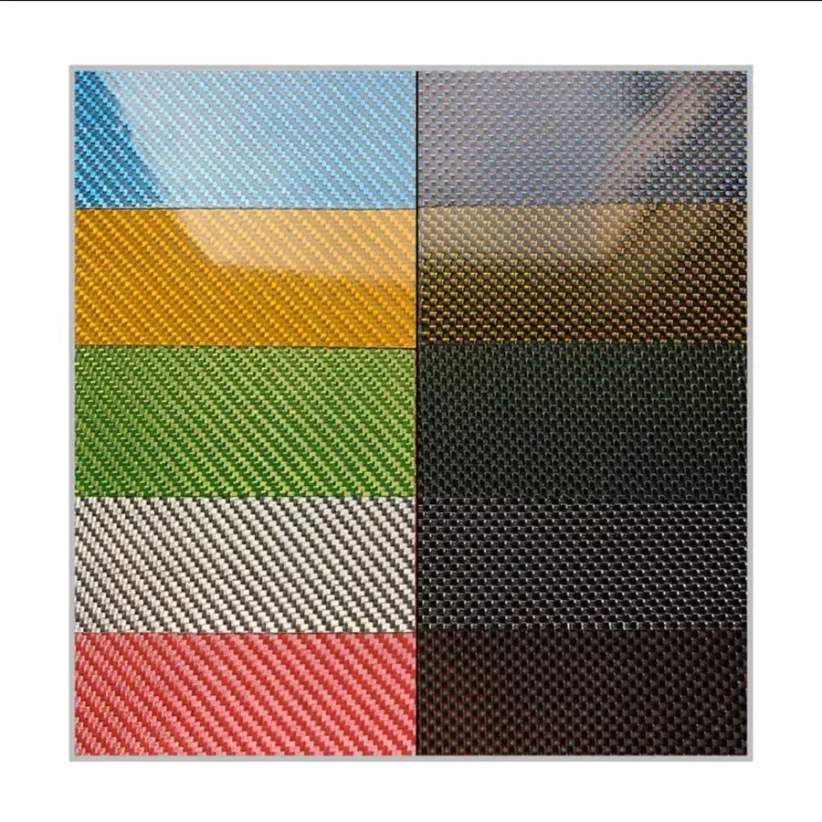 200x400mm 3K Colorful Carbon Fiber Sheet Thickness 1.0mm 1.5mm 2.0mm 2.5mm 3mm Multicolor Carbon Fiber Composite Board Panel