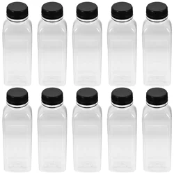 25 pcs 350ml Empty Clear Plastic Juice Bottles with Caps Reusable Water Beverage Milk Storage Bottle Juicing Smoothie