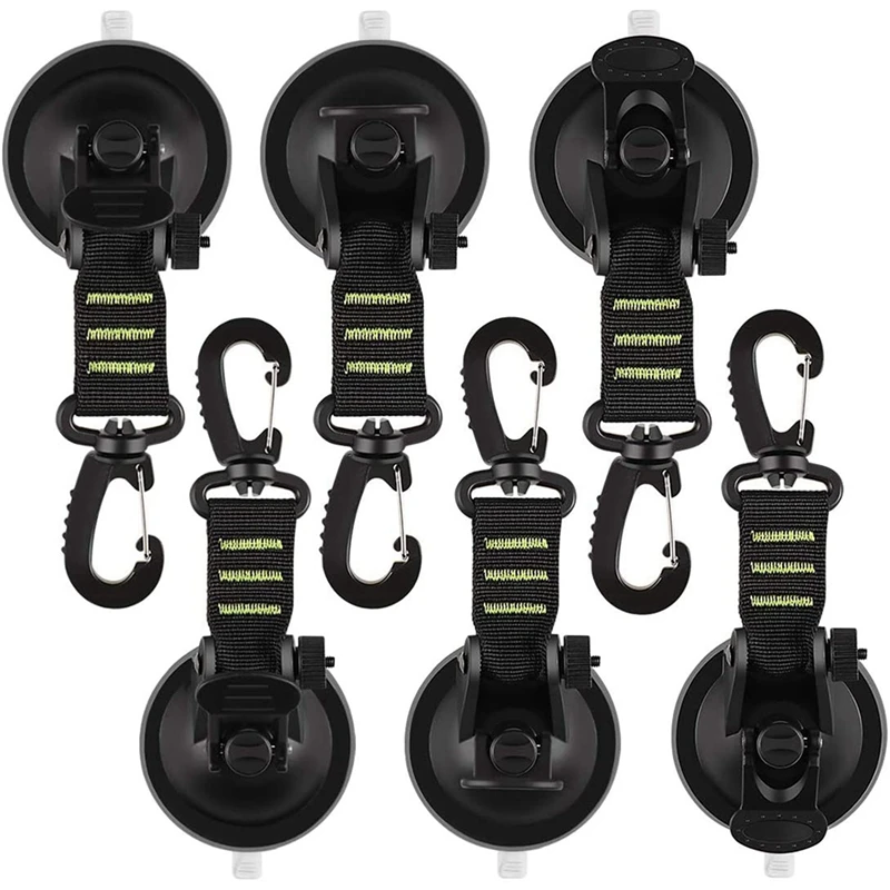 12PCS Suction Cup Anchor With Securing Hook Tie Down,Camping Tarp Accessory Use For Car Awning