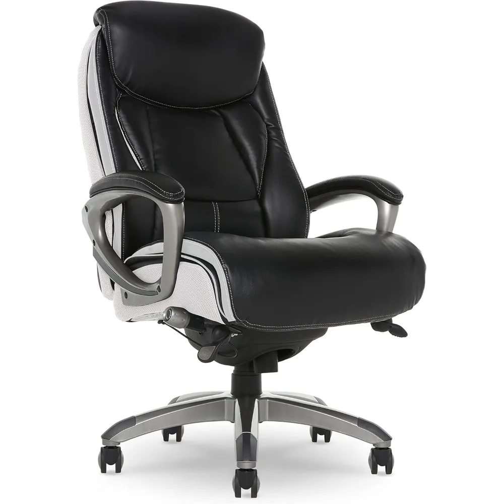 

Executive Office Smart Layers Technology Leather and Mesh Ergonomic Computer Chair with Contoured Lumbar and ComfortCoils