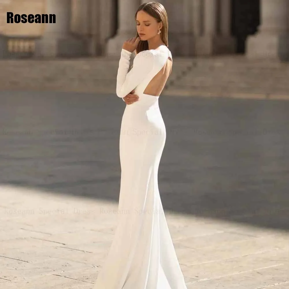 2024 New Design Exquisite Mermaid Wedding Dress V-Neck Full Open Back Bride Dresses Brush Train Floor Length robe de mariée