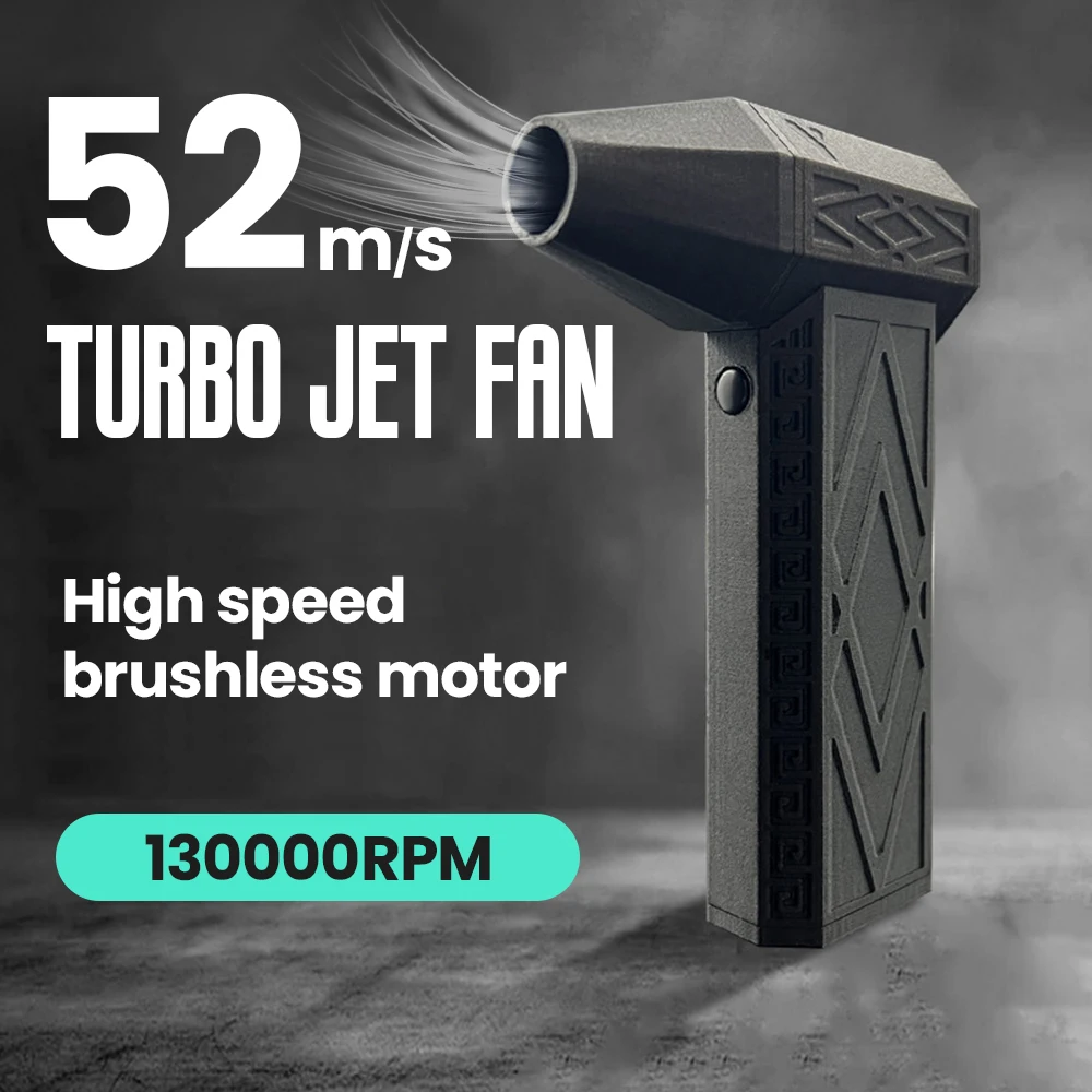 Imagem -03 - Mini Turbo Jet Fan Brushless Motor Handheld Duct Blowing Fan Velocidades de Velocidade do Vento Ajustável 52 m s 130.000 Rpm