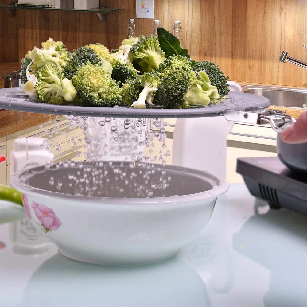 【اليوم فقط!】شاشة رش السيليكون، واقي رش الشحوم مع مقبض قابل للطي، لحراس رش الطبخ ومقلاة القلي، 13 بوصة