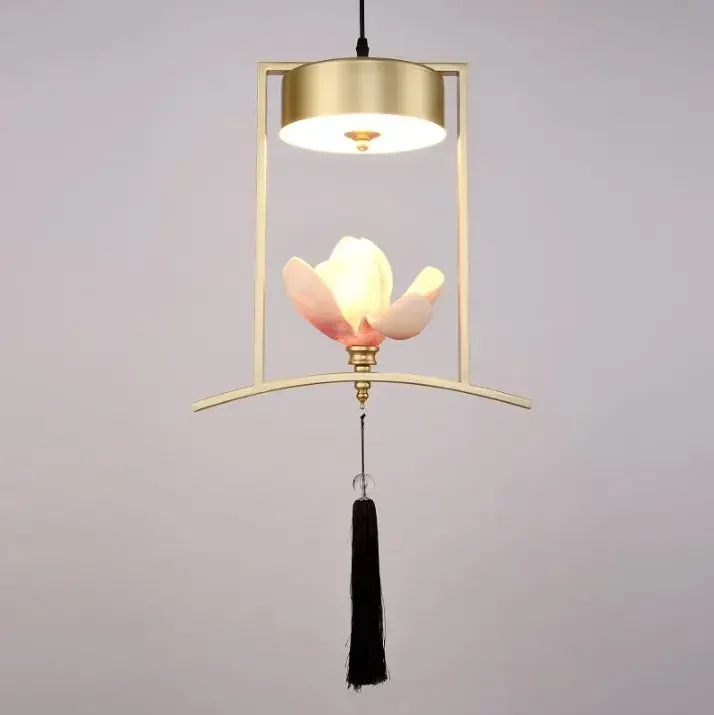 Creative new Chinese small chandelier restaurant bar single head chandelier personality Chinese style table balcony art light