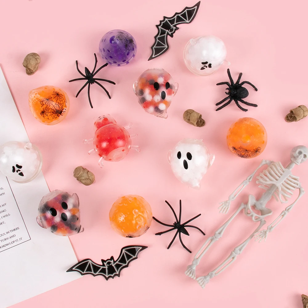 5/10/20pcs Random Style Halloween Mini Stress Ball Squeeze Toy Adults Squeeze Sensory Stress Relief Toy Halloween Party Favors