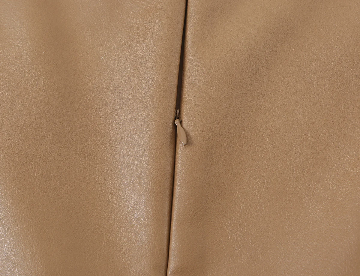 KONDALA Damen Casual PU-Leder Ärmelloses Kleid Elegantes Minimalistisches Vielseitiges Minikleid 2026 Herbst Trendiges High-Street Slim-Kleid – Detail 9