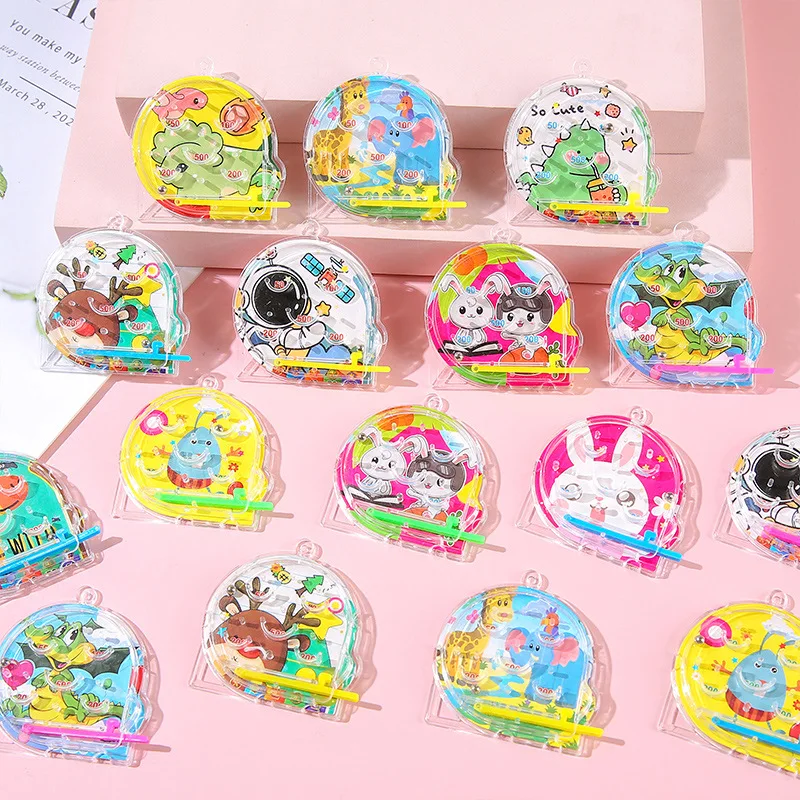 15Pcs Cartoon Animal Pin Ball Maze Puzzle Game Educational Toys for Kids Birthday Party Favors School Gifts Pinata Goodie Bag