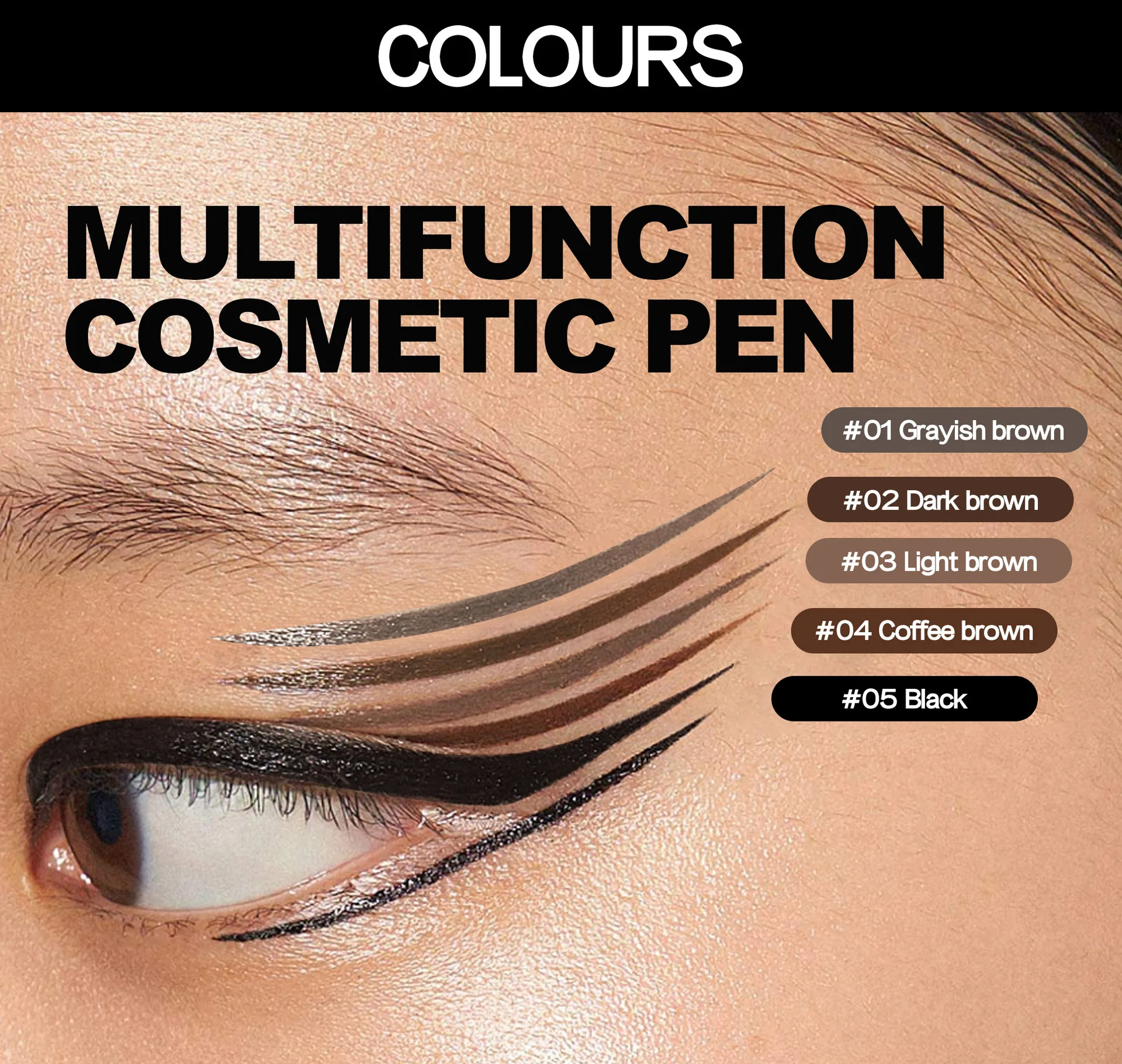 Women's extremely fine wild water eyebrow pencil Liquid eyeliner pen is durable, stain resistant, waterproof and sweat resistant