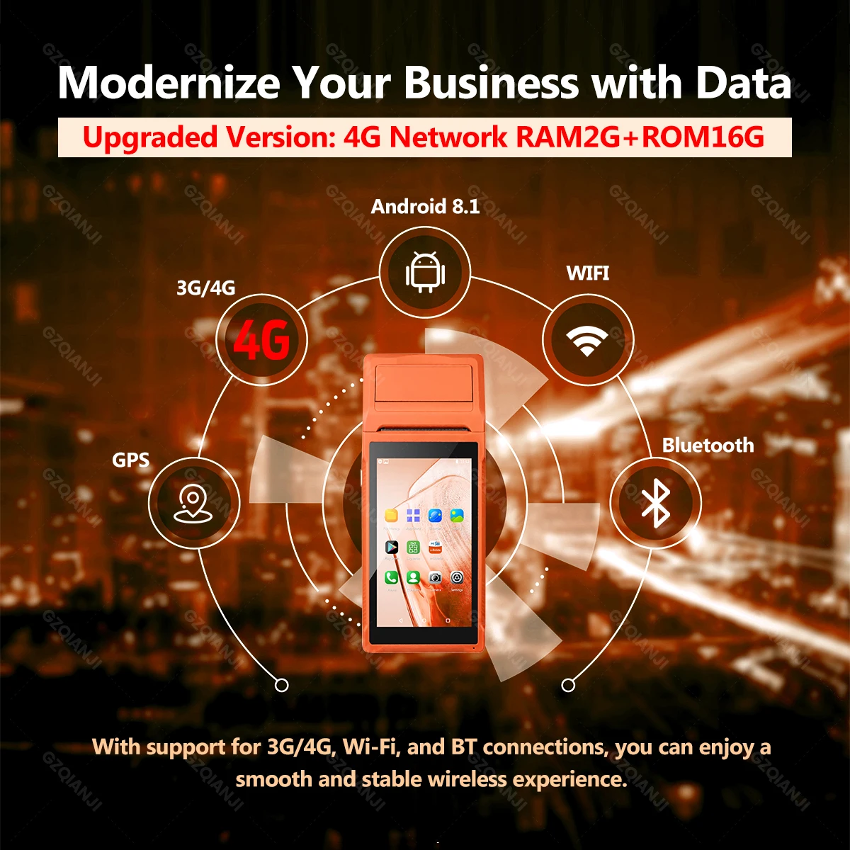 4G 3G يده المساعد الشخصي الرقمي أندرويد 8.1/12 POS استلام 58 مللي متر محطة الطابعة الحرارية 5.5 بوصة لمس واي فاي بلوتوث ل SII Loyverse