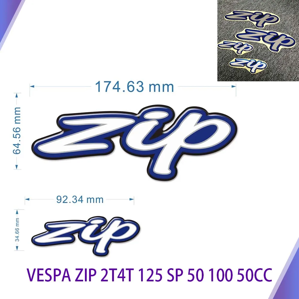 

Scooter For Piaggio Vespa Zip 2T 4T 125 SP 50 100 50cc 3D Emblem Decal Stickers