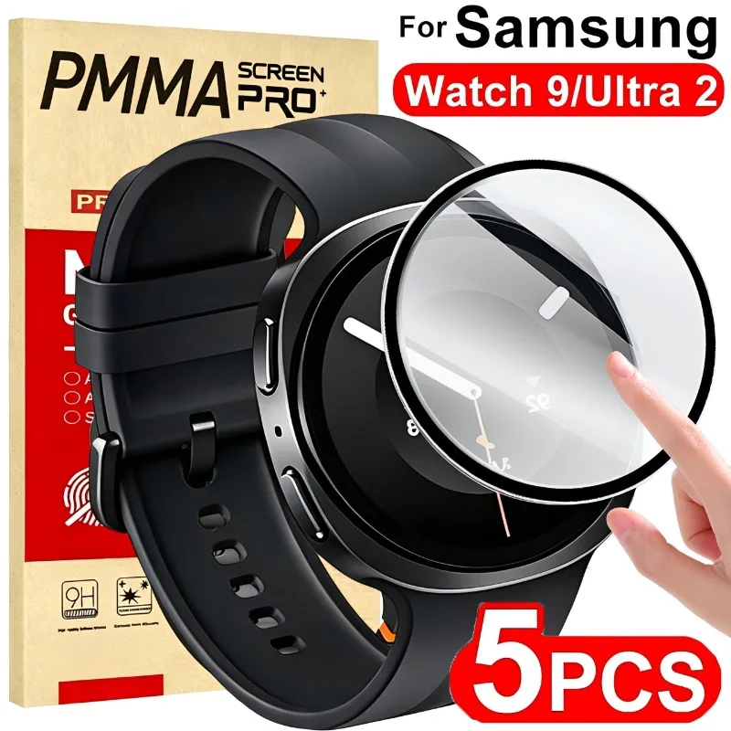 1-5 Peças de Película Protetora de Tela para Samsung Galaxy Watch 9 40mm 44mm, Cobertura Completa Curvada para Galaxy Ultra2 47mm, Acessórios