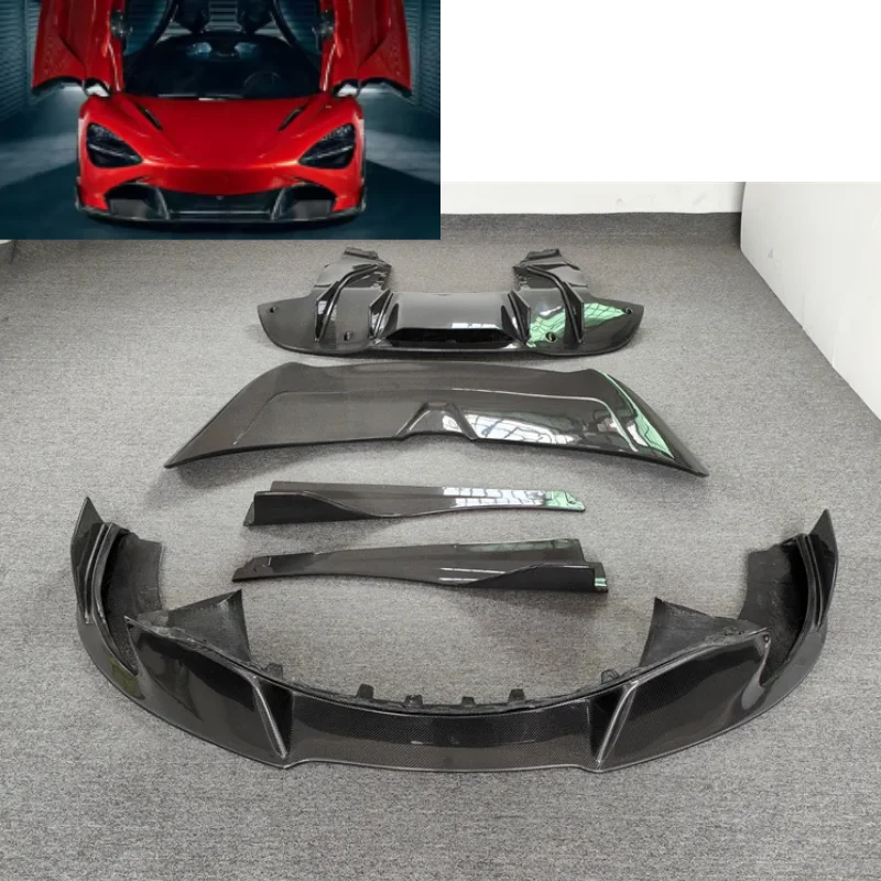 

Обновление для McLaren 720S с V-образным стилем из настоящего углеродного волокна, комплект крепления с винтами, новая передняя губа, боковая юбка, задний диффузор, спойлер