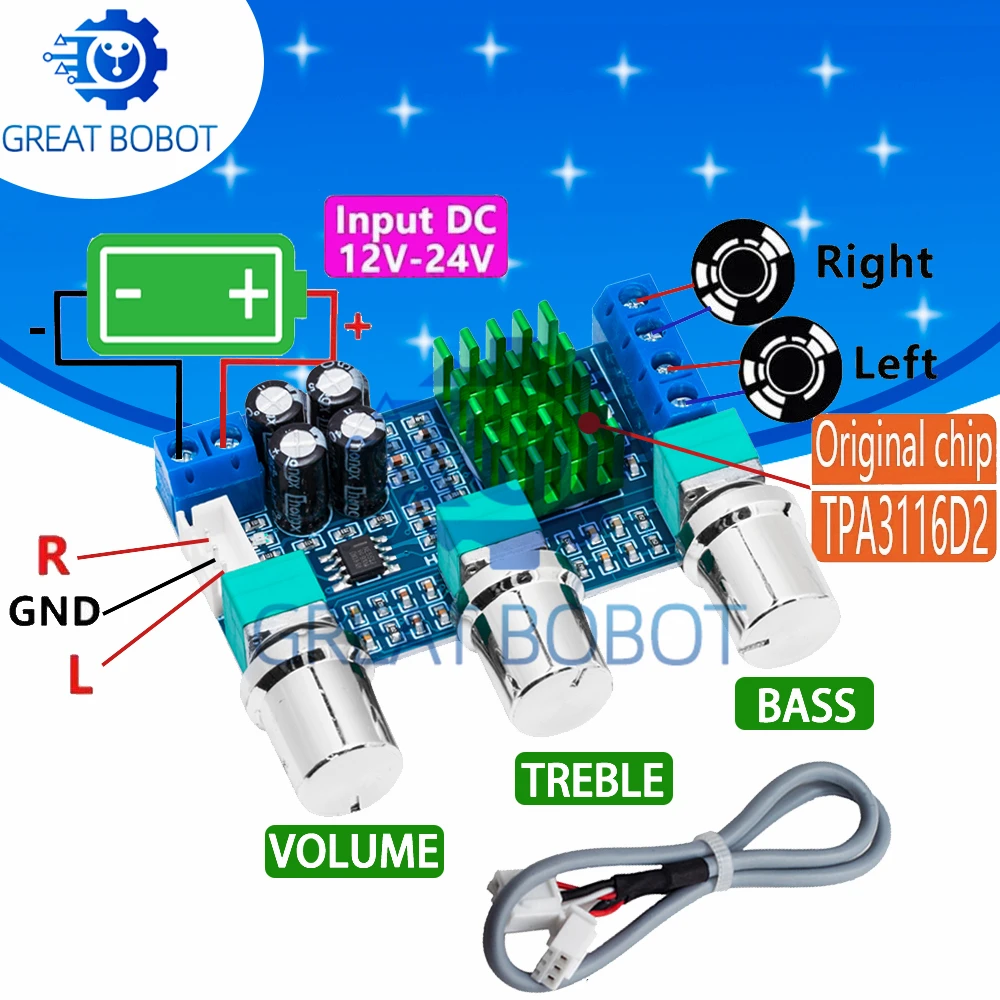 XH-M567 TPA3116D2 Dual-channel Stereo High Power Digital Audio Power Amplifier Board Audio Power Amplifier Board 80W*2