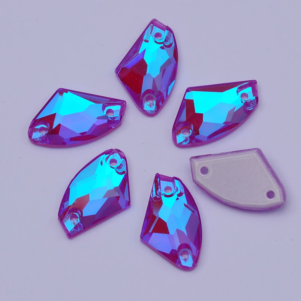 PUBRILEX Elektrisches Violett DeLite Diamantglas Aufnähbare Strasssteine Flache Rückseite Dekorative Kristalle DIY Nähhandwerk Strass Edelsteine – Detail 7