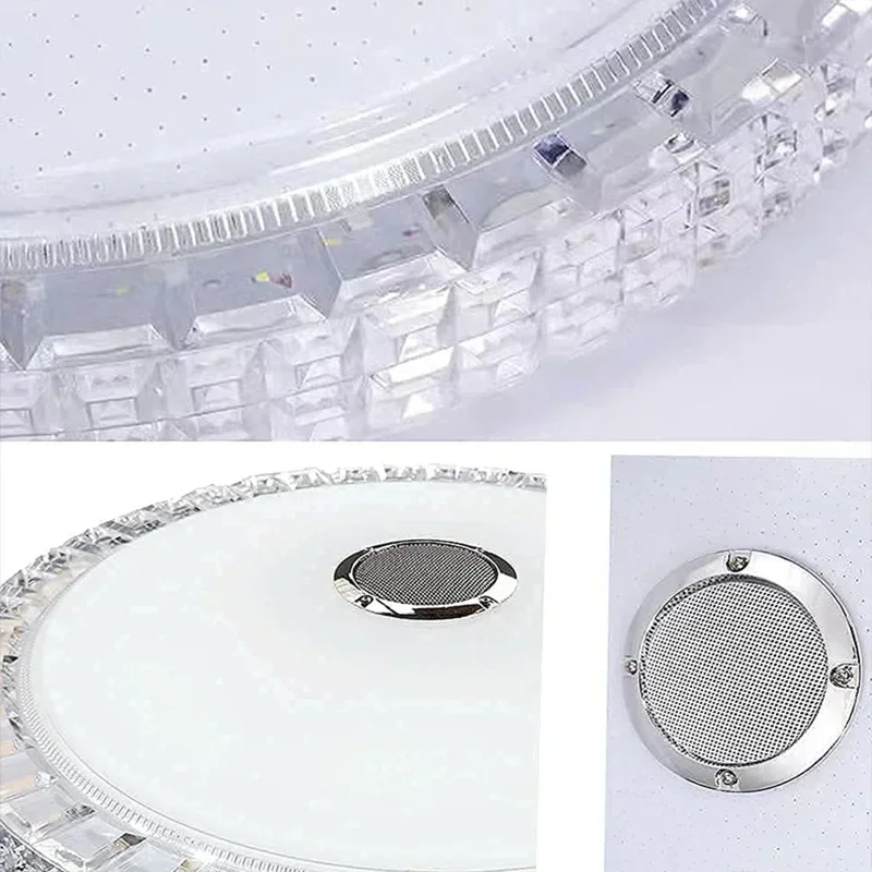 

Smart LED Ceiling Light RGB Music Lamp Speaker App Control for Indoor Living Bedroom Recreation Room 110/220V