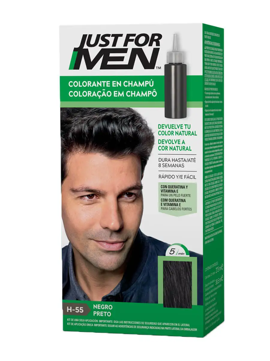 Just for men black h-55 coloring shampoo-shampoo that removes gray hair with a black tone