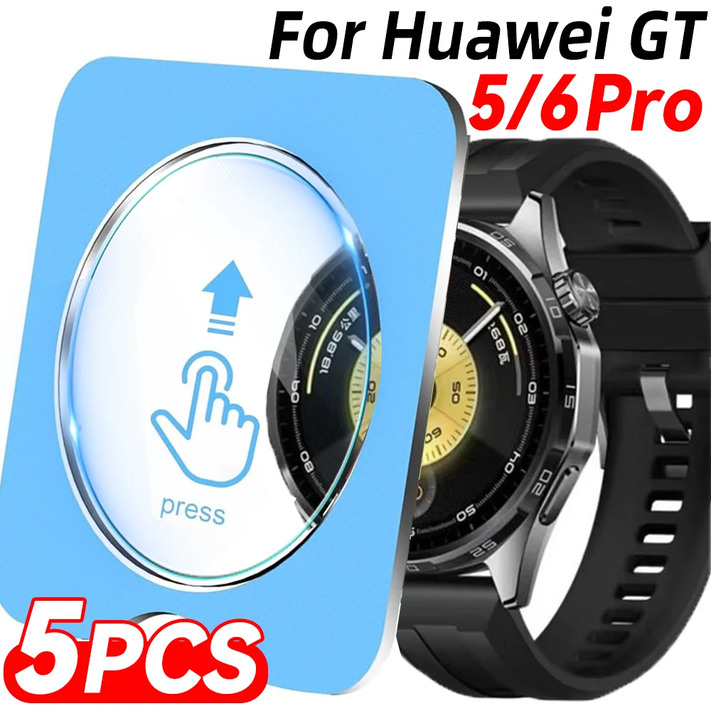 

1-5Pack for Huawei GT6 5 Pro HD Tempered Glass Easy Install Screen Protector Protective Films for Huawei Watch GT 6 5 41mm 46mm