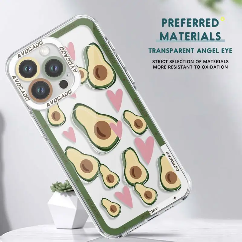 phone case For iPhone 14 13 12 Mini 11 Pro Max 15 8 X XR XS MSX 6 6S 7 SE 15Plus Clear fundas cover Watermelon Cherry Avocado