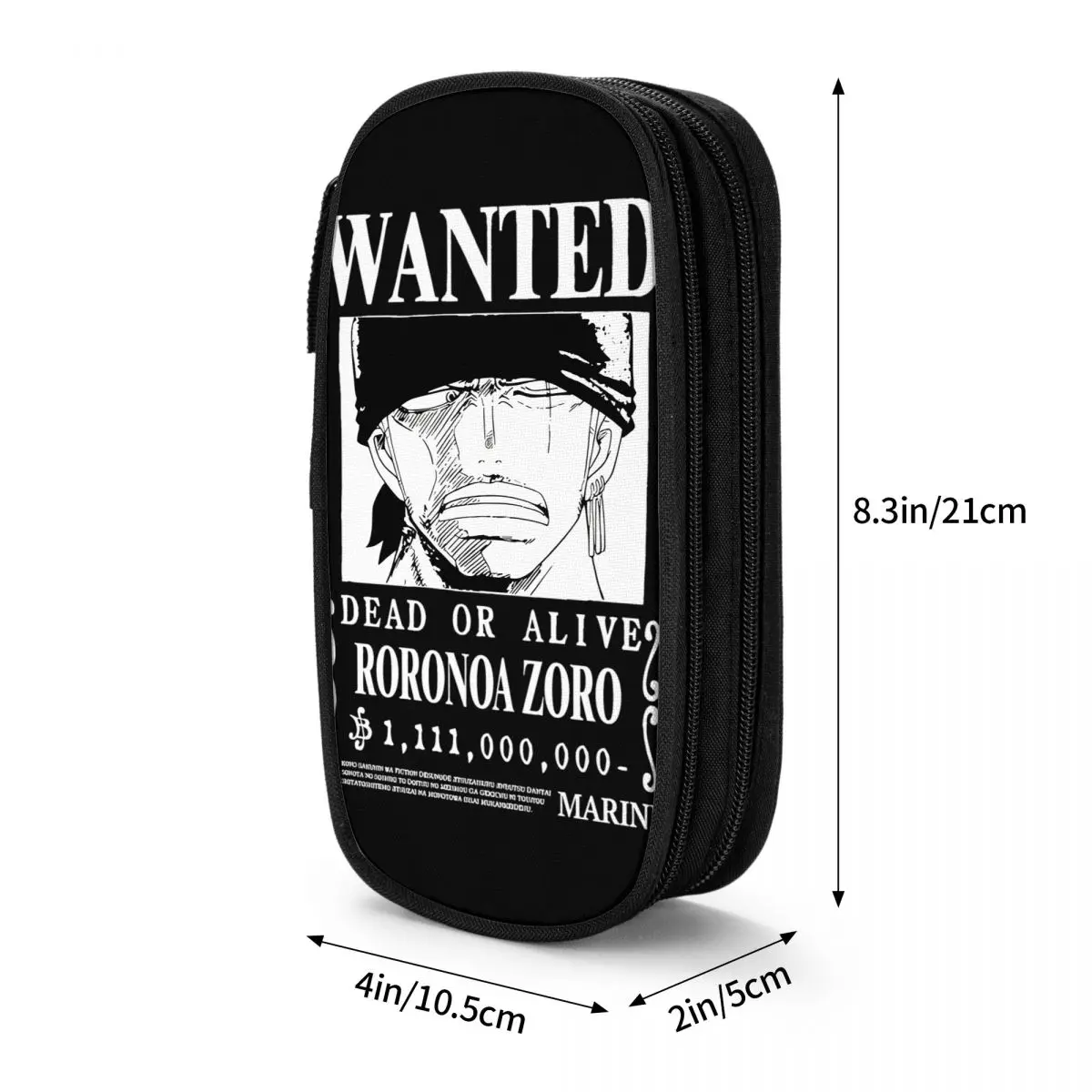 Zoro Wanted Astucci per matite in un unico pezzo Astucci per penne per ragazze Ragazzi Borsa grande per riporre materiale scolastico Cancelleria con cerniera