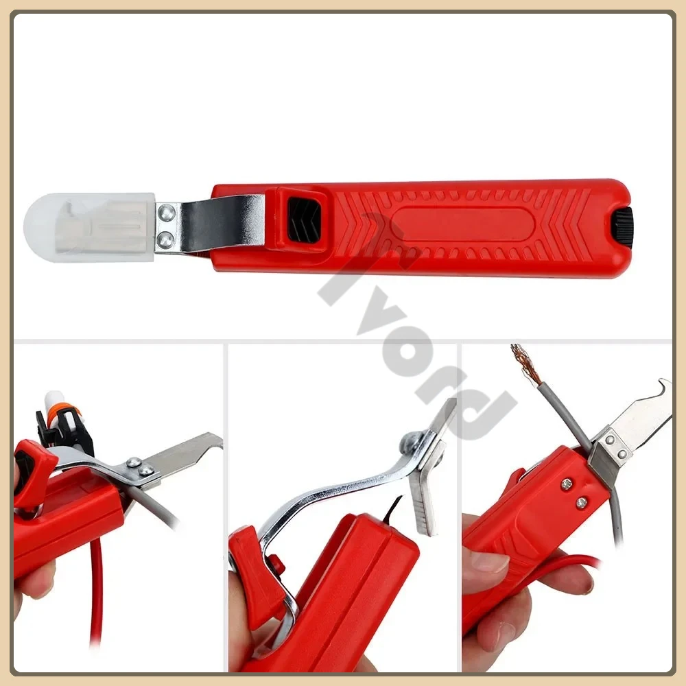 

Electrician’s Lightweight Wire Stripper (8-28mm)-Easy-Use PVC Cable Stripping Tool with Rubber Handle for Insulation&DIY Repairs