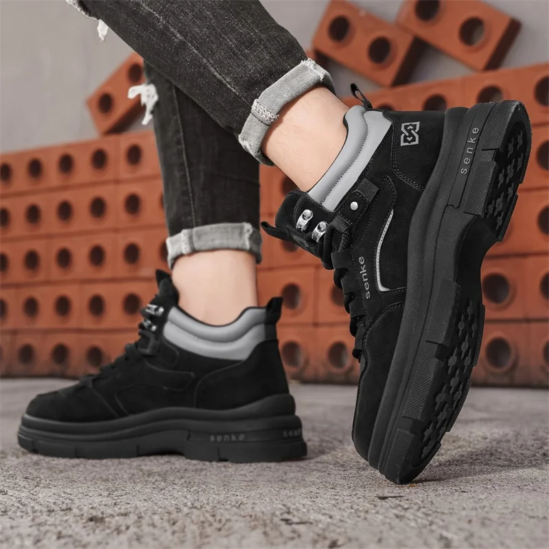 

Men's High-top Boots High-quality Original Design New Autumn and Winter Fashionable Lace-up Round Toe Outdoor Work Boots