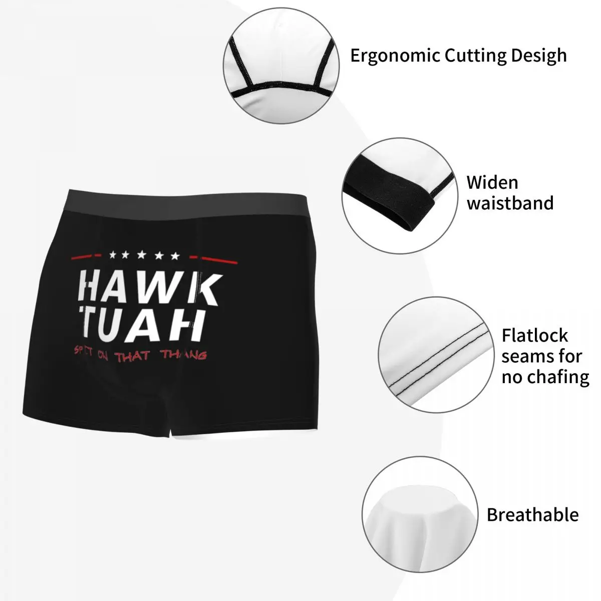 Men\'s Hawk Tuah Spit On That Thang Underwear Funny Meme Novelty Boxer Briefs Shorts Panties Homme Polyester Underpants