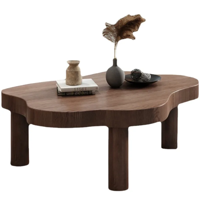 

Nordic solid wood coffee table, small apartment living room sofa side table, simple and modern, special-shaped wooden table