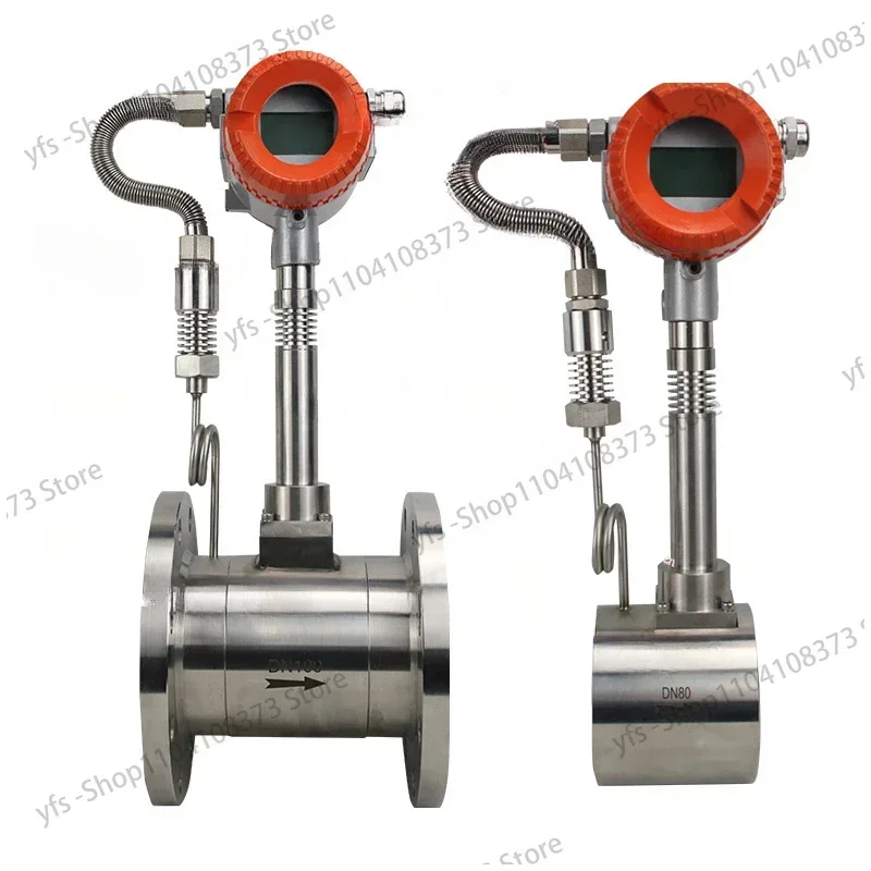 Vortex Flowmeter High Temperature Gas Liquid Steam Natural Gas Oxygen Air Heat Transfer Oil Wafer DN80