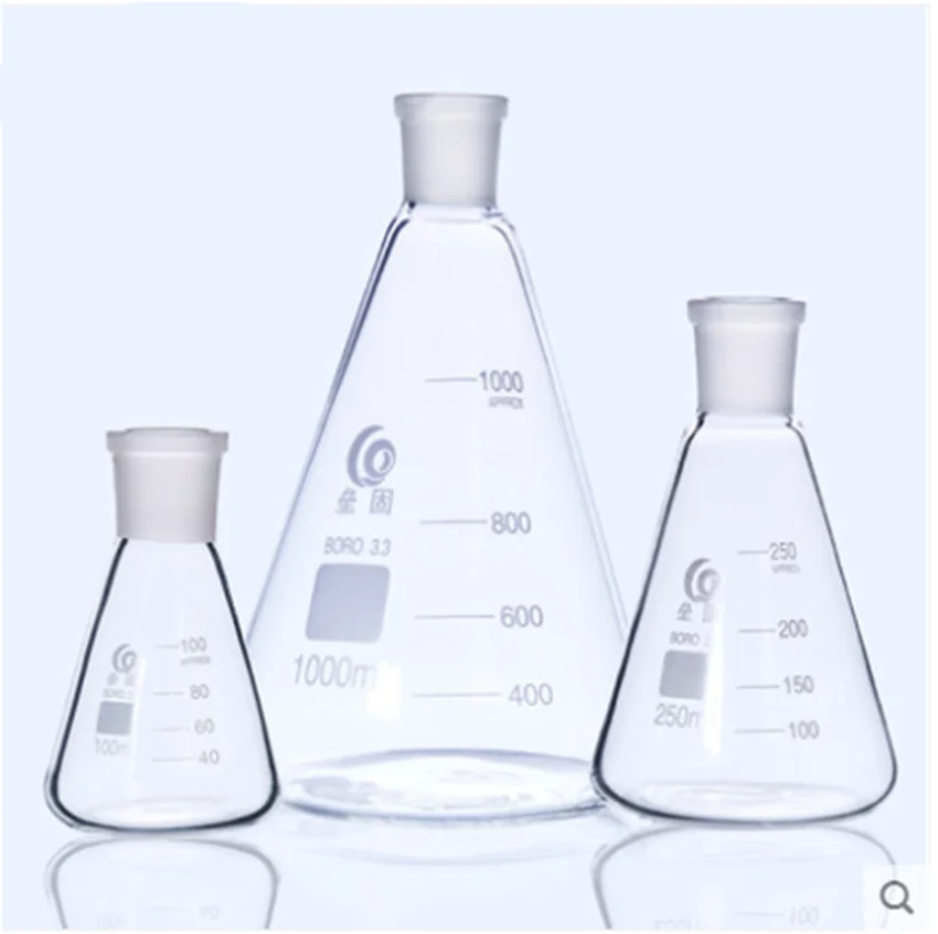 25/50/100/150/250/500ml 19/26 24/29  High Borosilicate  3.3 Glass Erlenmeyer Flask ,Conical Vessel Laboratory Glassware supplies