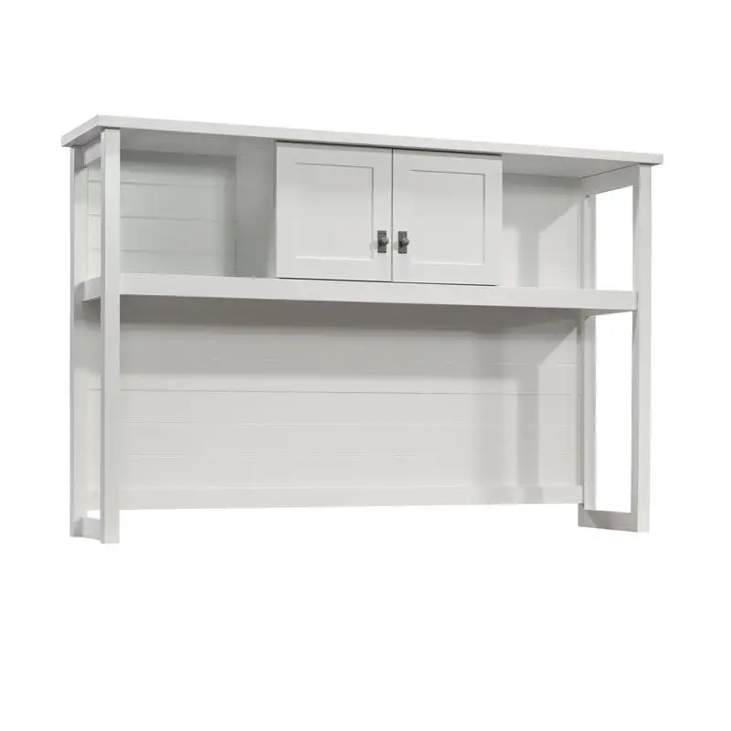 

Hutch White Finish Wooden Storage Shelf - Modern Design, Space Saving, Ideal for Home and Office Use