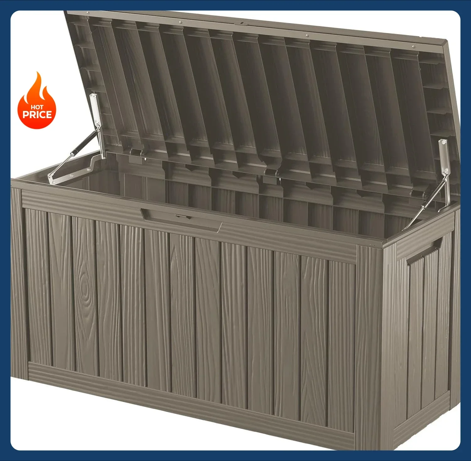 

[Free Shipping!]80 Gallon Waterproof Deck Storage - Compact Patio Storage Box & Pool Deck Box, All-Weather Resin Chest with Lock