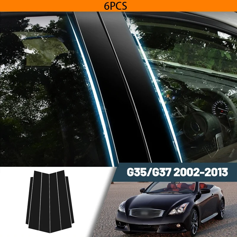 

Glossy Black Carbon Fiber Window Door Deal B C Pillar Post Cover Sticker For Infiniti G35 G37 2002-2013 2003 2004 2005 2006