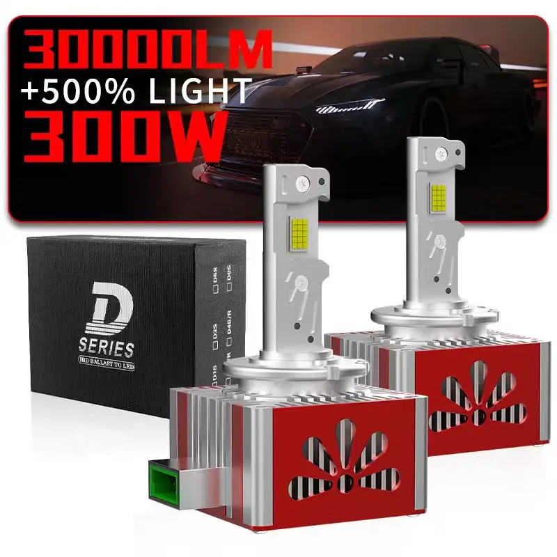 

2 шт. D1S D3S светодиодные автомобильные фары лампы D2S D4S 300 Вт 30000LM двойная медная трубка авто лампа Plug&Play HID двусторонний чип CSP 12 В 24 В