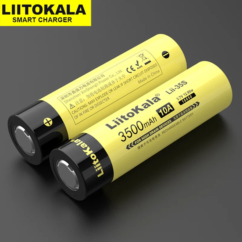 Original LiitoKala Lii-35S 18650 battery 3.7V 3500mAh Rechargeable lithium batteries for high-capacity