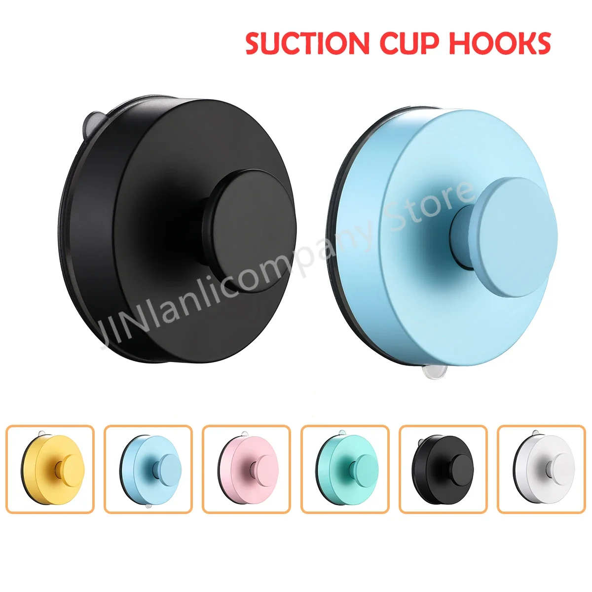 1/2/4pcs Vacuum Suction Cup Hooks Punch Free Bath Sucker Hook Wall Hook Hanger Glass Kitchen Bathroom Hooks for Towel Handbag